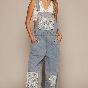 POL Lace Demin Overalls